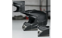 Dirt Bike Helmet with Visor Matte Black Motocross Helmet Safe Aerodynamic for Riders, Downhill Mountain Biking, Karting