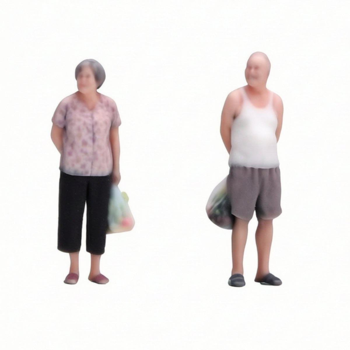 2 Pieces Resin Miniature Couple Figurines Tiny Couple Figure Set Delicate Diorama Figures Unpainted for Collectors