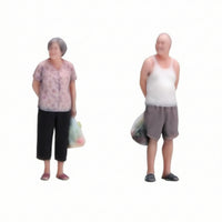 2 Pieces Resin Miniature Couple Figurines Tiny Couple Figure Set Delicate Diorama Figures Unpainted for Collectors