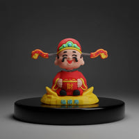 Shaking Head Car Doll Adorable Design Adorable Vehicle Dashboard Figure Adorable Design Deity of Prosperity Bobblehead for Office Desk