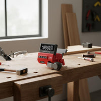 Rolling Distance Measuring Tool High Precision Carpentry Distance Meter Backlit Digital Display Table Saw Fence Gauge for Woodworkers, Carpenters