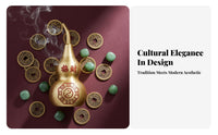 Hollow Copper Gourd Fine Craftsmanship Bagua Good Luck Gourd Feng Shui Wealth Calabash Easy to Clean Chinese Calabash Statue