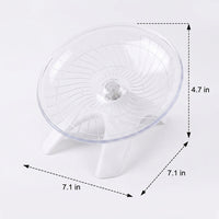 Silent Hamster Wheel and 18cm Hamster Wheel, Syrian Hamster Accessories for Dwarf Breeds, Flying Saucer Spinner with Stand-Alone Base