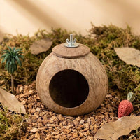 Coconut Hut Hamster House, Easy Clean Pet House for Small Rodents, Chewable with 7cm Entry for Summer and Winter Use