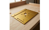 Machined Finish Metal Router Insert Plate Ruler Measurement Markings Router Table Insert Panel Mounting Holes Woodworking Tool Accessory Central Opening