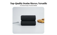 2 Pieces Wear-Resistant Denim Oversleeves Thickened Material Elastic Cuff Arm Protectors Long-Lasting for Welders, Workers, Metal Joining