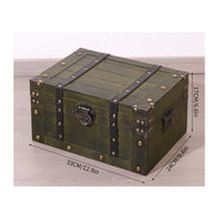 Vintage Wooden Chest with Lock Secure Wooden Storage Chest with Hinged Lid Classic Keepsake Box  for Dresser