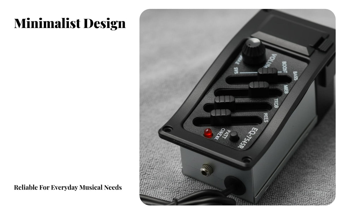 Acoustic Guitar Pickup System Volume Manage 4-Band EQ Preamp Low Battery indicators 4 Band EQ Preamp for Guitarists