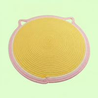 Woven Cat Scratching Mat Easy to Clean Cotton Rope Cat Scratcher All-Season