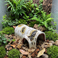 Realistic Hollow Core Reptile Hide, Crested Gecko Tank Accessories for Turtles and Reptiles, Decorative Realistic Reptile Hideaway House 1pc