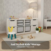 Large Capacity Multi-Bin Storage Rack Colorful Design Multi-Bin Shelf Removable Bins Toy Organizer sturdy Construction for Toddlers, Parents, educators, Playroom, Nursery, Kindergarten, Classroom