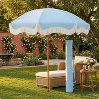 Fringed Sun Umbrella Pointed Base Garden Sun Umbrella Outdoor Shade Decorative Trim for Patio