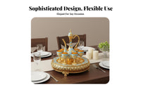 8 Pieces Regal Design Flagon and Goblet Set Handmade Vintage Beverage Decanter Set House Decoration for Bar Cart