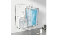 Transparent Two-Compartment Storage Dispenser Clear Face Mask Dispenser Mounting Hardware Bottle Holder Box Multi Purpose
