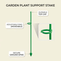Indoor Plants Garden Stakes for Stable Plant Support, Pack of 48 Adjustable Monstera Support Sticks, 11mm x 40cm Stakes, Included Plant Clips