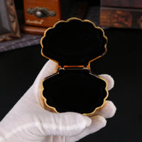 Gold Seashell Jewelry Box Shiny Finish Clamshell Jewelry Box Hinged Home Decor Scalloped