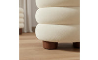 Cute Donut Design Cream Aesthetic Round Ottoman High-Density Foam Home Furniture Comfortable Seating for Girls, Bedroom
