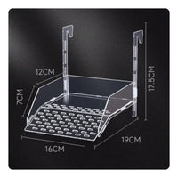 Transparent Design Acrylic Turtle Basking Platform Easy to Clean Hanging Turtle Basking Platform Multi-Functional Tortoise Climbing Ladder High Guardrails for Deep Water Tanks, Aquariums, Terrariums