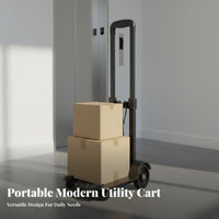 Foldable Portable Luggage Dolly Compact Collapsible Luggage Cart Telescoping Handle Folding Hand Cart Lightweight for Travelers, Shoppers, Homeowners, Travel, Home Use, Airport, Warehouse