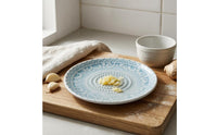 Ceramic Garlic Grater Plate Glazed Garlic Grinding Plate Ginger Grinding Dish Pouring Spout Wasabi Grater Dish Patterned Rim