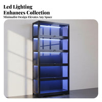 Multi-Tier Storage Showcase with Lock Built-in Ing Acrylic Collectible Cabinet Lockable Door Lighted Figure Display Case for Hobbyists, Study