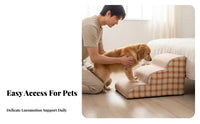 3 Step Washable Pet Stairs No Assembly Required Bedside Pet Ramp for Short-Legged Breeds, Injured Pets, Living Room