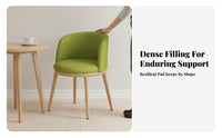 Modern Design Curved Back Accent Chair Padded Seat Dining Furniture Comfortable Cushion Home Furnishing Enveloping Backrest for Restaurant Owners, Homeowners, Adults, Cafe, Kitchen, Living Room, Balcony