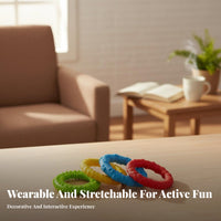 4 Pieces Sensory Bracelet Set Stretchable Wearable Stretchable Bracelet Soft Silicone Spiky Wristband Toy for Adults, School, Office, Travel
