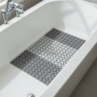 Non-Slip Shower Mat with Suction Cups, PP+TPE Bathroom Floor Mat, Quick-Drying Drain Mat for Bathtub and Shower