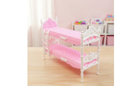 Birthday Gift 30cm Doll Bed Easy Assembly Princess Doll Bed Ornate Details for Playroom
