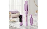 Multi-Functional 3-in-1 Hair Styler Electric Hair Styler with Interchangeable Heads Smooth Curling Iron Brush for Home, Travel