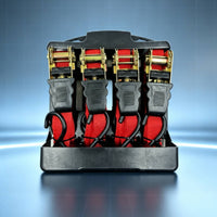 4 Pieces Quick-Release Ratchet Tie-down Strap Heavy-Duty Ratchet Tie down Straps Adjustable Long-Lasting for Trailers, Outdoor Hauling