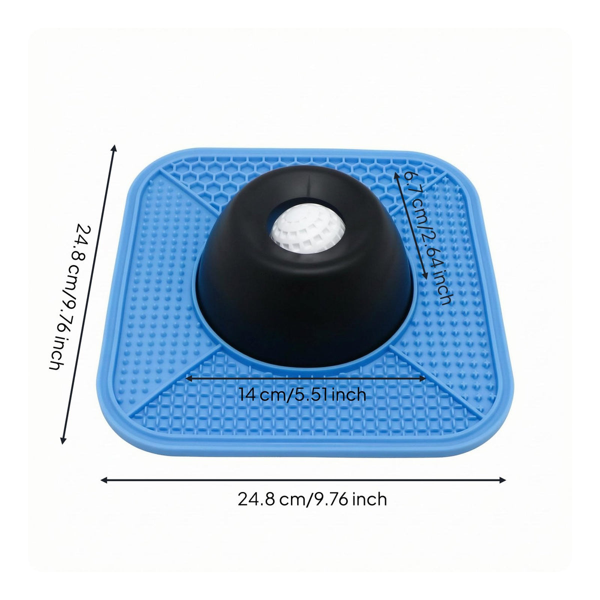Square Slow Feeder Bowl Textured Pet Accessory Dishwasher Safe