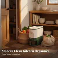 Single-Press Dispensing Rice Dispenser Moisture-Proof Sealed Rice Bin Slim Body for Countertop, Cabinet
