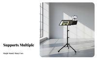 Adjustable Display Tripod Stand Multi-Functional Adjustable Tripod Stand Foldable Tray Mobile Presentation Stand for Conference Room