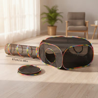 3 Pieces Collapsible Cat Enclosure with Tunnel Breathable Cat Playpen with Tunnel Portable Outdoor for Cats