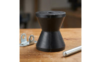 Black Boat Haulage Bow Roller Spool-Shaped Rubber Haulage Roller Central Hole Marine Hardware Rounded