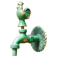 Antique Bronze-Green Outdoor Faucet with Animal Design