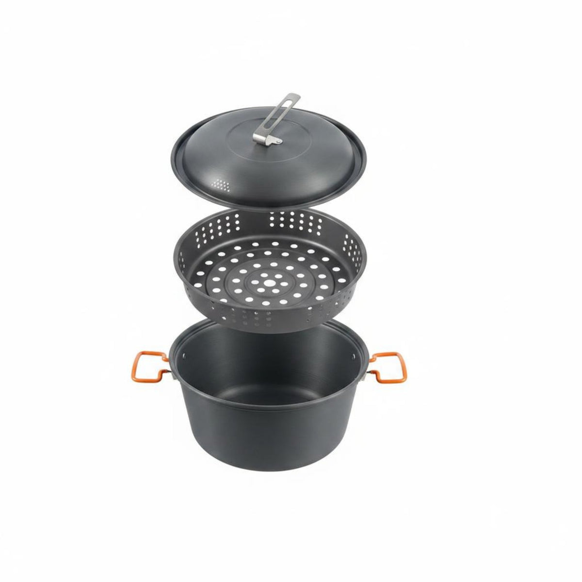 Large Capacity Camping Stockpot Stainless Steel Hanging Pot Lightweight Aluminum Hanging Pot Easy to Clean for Road Trip, Barbecue