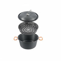 Large Capacity Camping Stockpot Stainless Steel Hanging Pot Lightweight Aluminum Hanging Pot Easy to Clean for Road Trip, Barbecue