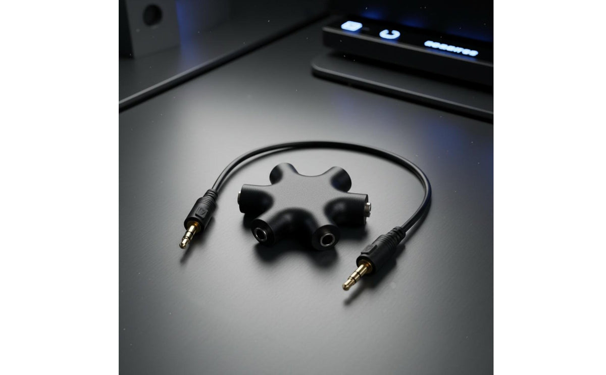 6 Port Audio Splitter Plug and Connect 5 Way Headphone Splitter 3.5mm Audio Hub for Children