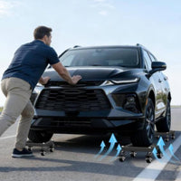 2 Pieces Vehicle Wheeled Skid with Caster Wheels Low-Profile Car Mover Heavy-Duty Tire Skate for Workshop