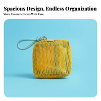 Lightweight Mesh Cosmetic Bag Ultralight Zippered Mesh Bag Large Capacity for Travelers, Women, Suitcase Packing, Handbag Organization, Home
