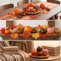 48 Pieces Lifelike Fake Pumpkins with Acorns Speckled Mini Pumpkin Decoration Set Textured Artificial Pumpkins Miniature for Table Centerpiece, Thanksgiving, Diy Crafts