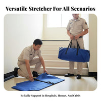 Multi-Functional Folding Stretcher Thickened Material Foldable Emergency Stretcher Safety Straps Folding Patient Gurney Anti-Slip Handles for Initial Responders, Caregivers, Hospital Personnel, Home Use, Ambulances, Stairwells