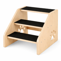 Dog Steps for Small with Non-Slip Surface for Bed and Sofa, Wooden Pet Stairs Ready to Use No Assembly Required, Compact Ladder for Felines