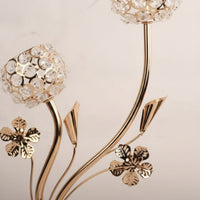Gold Candelabra Floral Candlestick with Branches Sculptural Candle Holder Tabletop for Decorators