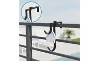 Metal Adjustable Pool Pole Hanger Heavy Duty Pool Pole Hanger Rust-Resistant Fence Hook with Clamp Sturdy for Homeowners, Swimming Pools, Fences, Patios, Garages