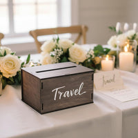 Wedding Card Box with Opening Vintage Design Wooden Card Box Event Decoration Large Capacity for Graduates