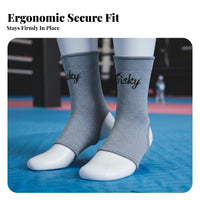 Ventilated Heel Design Muay Thai Ankle Guard Abrasion Protection Sanda Instep Guard Breathable Material Kickboxing Ankle Support Lightweight for Kickboxers, Combat Artists, Competition, Sparring, Training, Workout
